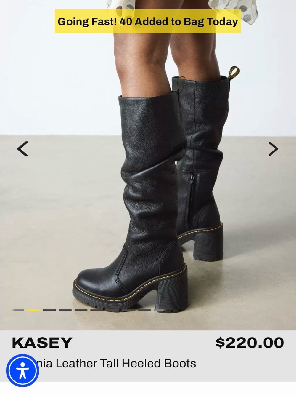 Dr. Martens Black Leather Tall Heeled Boots